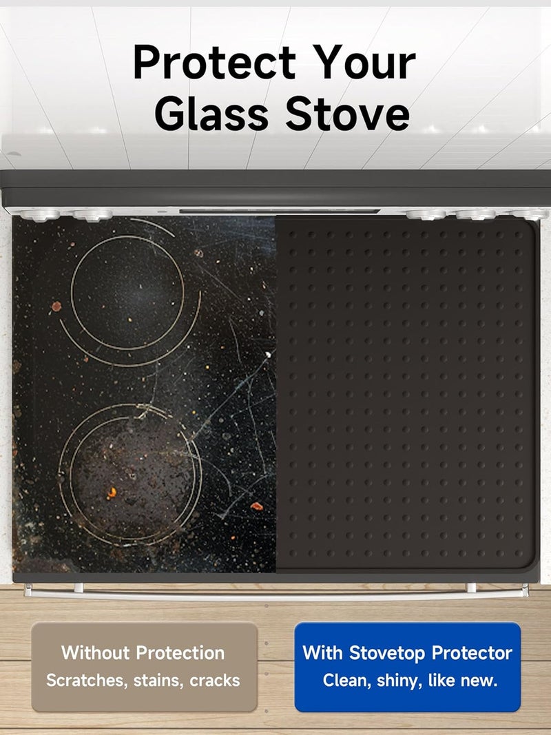Bampanda Silicone Stove Top Cover for Electric Stove, Glass Stove Top Protector, Stovetop Cover Mat for Cooktop, Flat Range Cover, Oven Top Protector, Coffee Bar Mat, 28 x 20 in, Black - Image 5